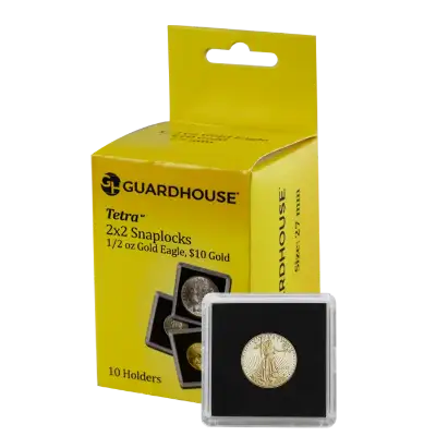 1/2 Oz American Gold Eagle 2x2 Tetra Snaplock Coin Holder - 10 per pack