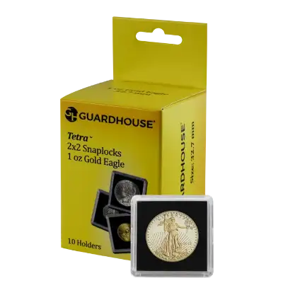 1 Oz American Gold Eagle 2x2 Tetra Snaplock Coin Holder - 10 per pack