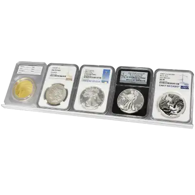 5 Slab Certified Coin Easel Display