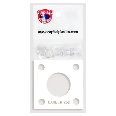 Capital Plastics 144 Coin Holder - Barber Quarter