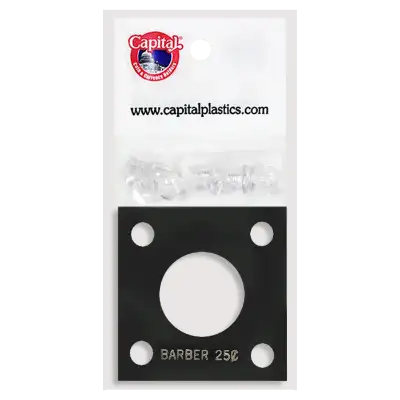 Capital Plastics 144 Coin Holder - Barber Quarter