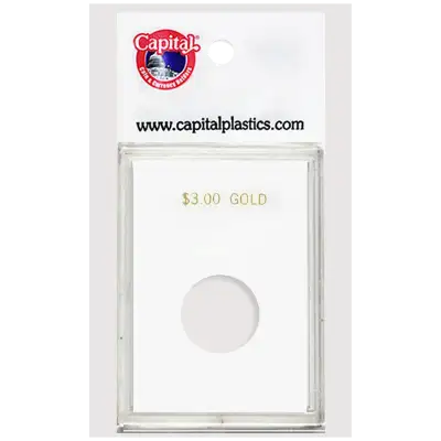 Capital Plastics Caps Coin Holder - $3 Gold