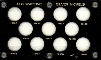 U.S. Wartime Silver Nickels 1942-1945