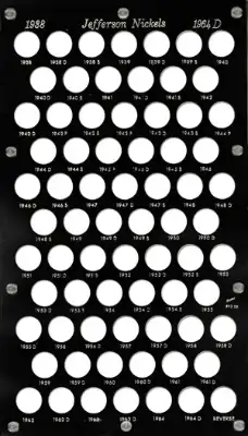 U.S. Jefferson Nickels 1938-1964D