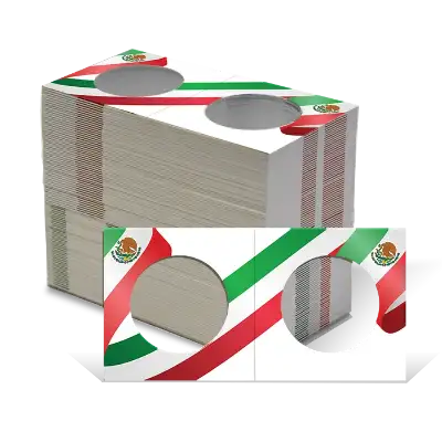 2.5x2.5 Paper Coin Holders for ASE/Large Dollar - Mexican Flag