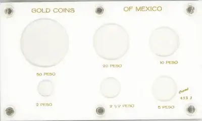 Gold Coins of Mexico (50, 20, 10, 5, 2.5, 2 Peso)