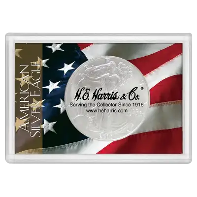 American Silver Eagle Frosty Case with Flag