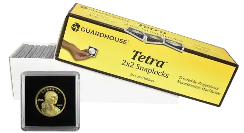 Small Dollar 2x2 Tetra Snaplock Coin Holder - 25 per pack