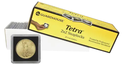 1 Ounce Gold Eagle 2x2 Tetra Snaplock Coin Holder - 25 per pack