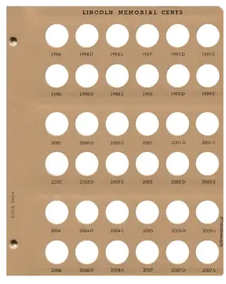 Lincoln Cents With Proof Replacement Page (1996 - 2007)