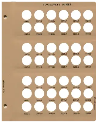 Roosevelt Dimes Replacement Page (1984 - 2005)