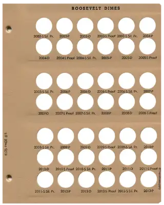 Roosevelt Dimes With Proof Replacement Page (2002 - 2013)
