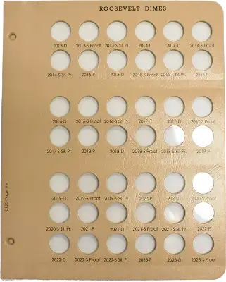 Roosevelt Dimes With Proof Replacement Page (2013 - 2023)