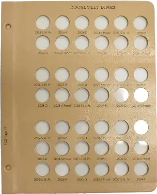 Roosevelt Dimes With Proof Replacement Page (2023 - 2034)