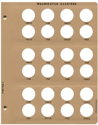 Washington Quarters Replacement Page 4 1959-D-1972-D