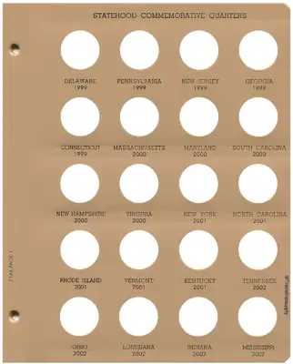 State Quarters Replacement Page 1 1999-2002