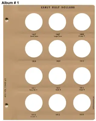 Early Half Dollar Vol 1 Replacement Page 2 1828-1832