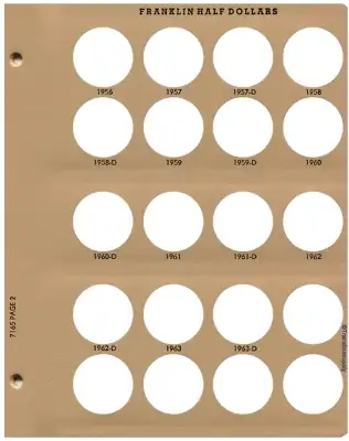 Franklin Half Dollars Replacement Page 2 1956-1963 D