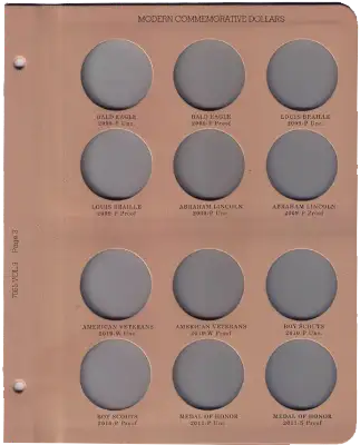 Dansco U.S. Modern Commemorative Dollar Vol 3  Replacement Page 3