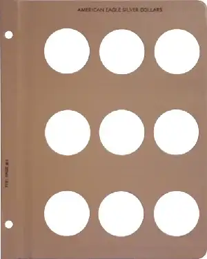 American Eagle Silver Dollars Replacement Page (No Dates)