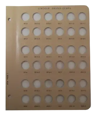 Lincoln Shield Cents With Proof Replacement Page (2010 - 2021)