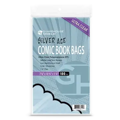 Shield Bag for Silver Comic Books (Standard Size) - 7 1/8 x 10 1/2