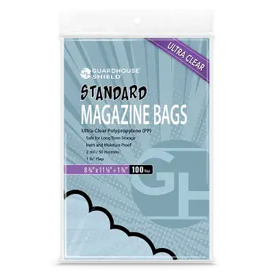 Shield Bag for Standard Magazines - 8 3/4 x 11 1/8 + 1 3/4 flap