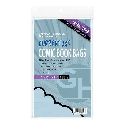 Shield Resealable Bag for Current Comic Books (Wide Size)  7 x 10.5"