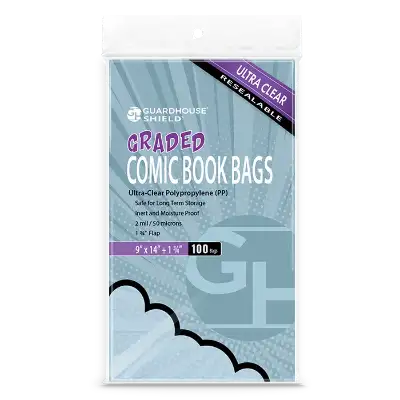 Shield Resealable Bag for Graded Comic Books - 9x14