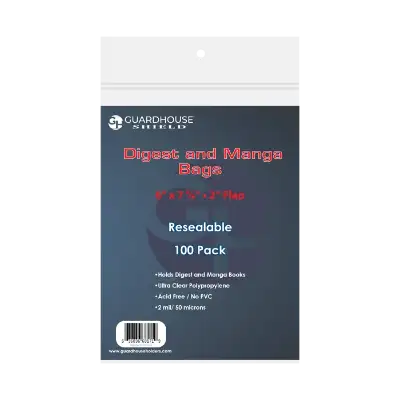 Shield Resealable Bag for Digest or Manga Books  6 x 7 5/8