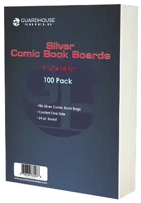 Silver Wide Comic Book Boards (7 1/8 x 10 1/2) - 100 Pack