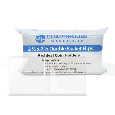 2.5x2.5 Shield Coin Flip - Polypropylene/50 Pack