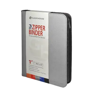 Zipper Binder with 3 Ring Clip - Gray
