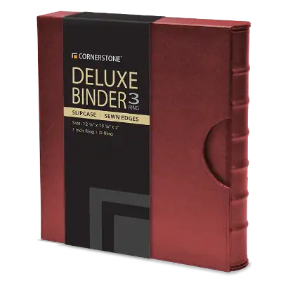 Cornerstone Regular Capacity 3 D-ring Binder & Slip Case (Burgundy)
