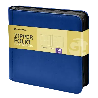 Graded Trading Card Zipper Folio for 60 PSA Card Slabs - Blue Denim