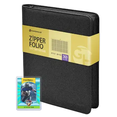 9 Pocket Zipper Folio for Sentry Card Holders - Charcoal