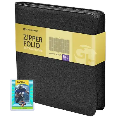 16 Pocket Zipper Folio for Sentry Card Holders - Charcoal