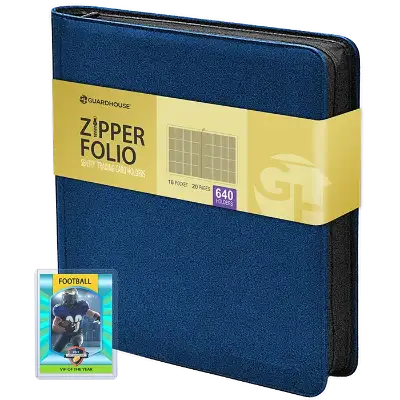 16 Pocket Zipper Folio for Sentry Card Holders - Blue Denim