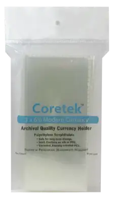Coretek Modern Currency Sleeve 6 1/2 x 3  - 50 pack