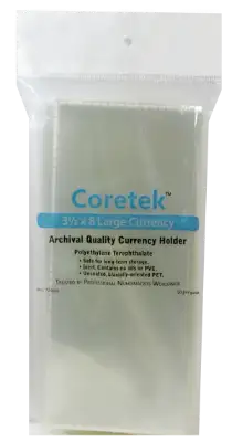 Coretek Large Currency Sleeve 8 x 3 1/2- 50 pack