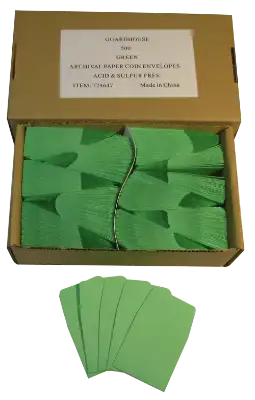 Paper Coin Envelope, Green - Qty: 500