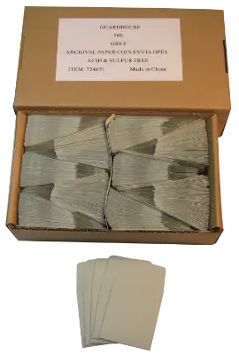 Paper Coin Envelope, Grey - Qty: 500
