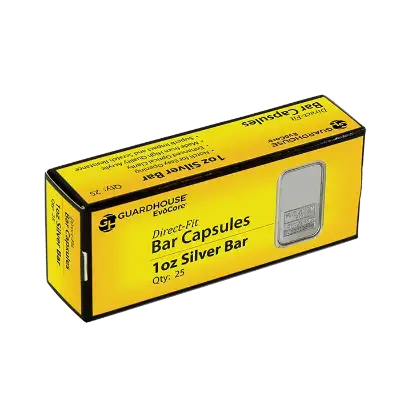 1 oz Silver Bar Direct-Fit EvoCore Coin Capsules  - 25 per box.