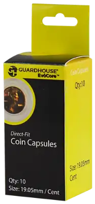 Cent (19mm) Direct-Fit EvoCore Coin Capsules - 10 Pack