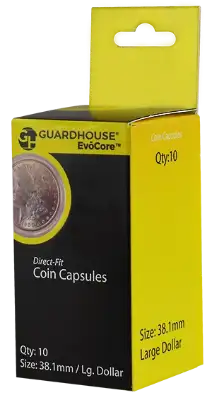 Large Dollar (38.1mm) Direct-Fit EvoCore Coin Capsules - 10 Pack