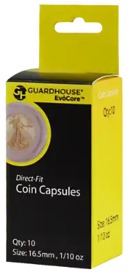 1/10 oz Gold Eagle Direct-Fit EvoCore Coin Capsules - 10 Pack