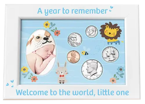 Babys First Year Coin & Photo Frame (Boy)