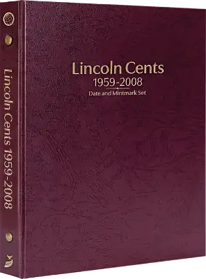 Lincoln Cents 1959-2008, Date & Mintmark Set P, D & S (Burgundy)