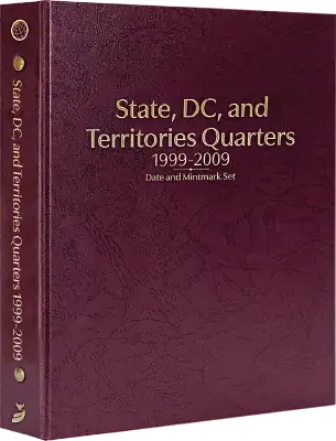 State, DC, and Territorial Quarters 1999-2009, Date & Mintmark Set P & D (Burgundy)