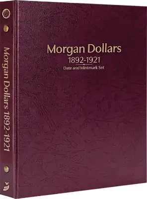 Morgan Dollars 1892-1921, Date & Mintmark Set P, D, S, CC, & O (Burgundy)
